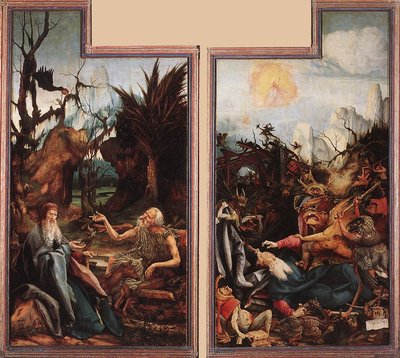 Bezoek van Sint-Antonius aan Sint-Paulus en Verleiding van Sint-Antonius door Matthias Grünewald